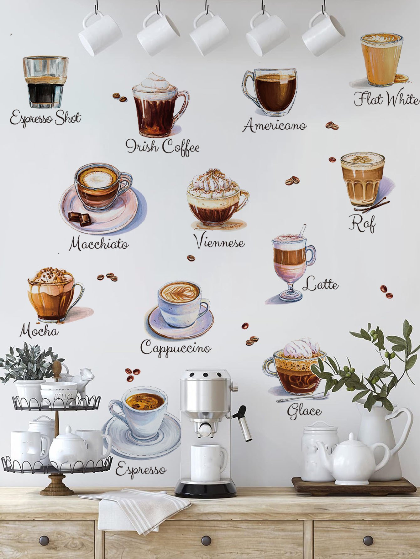 Наклейки на стену в виде кофей – обзор и цена Pvc Panel Background